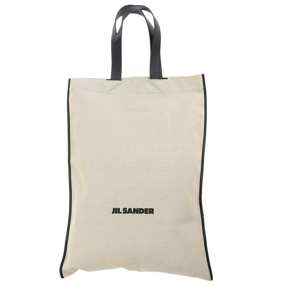 正規品　ジルサンダー フラットトート　お値下げ不可 超美品 ジルサンダー 現行タグ Flat Shopper キャンバス レザー