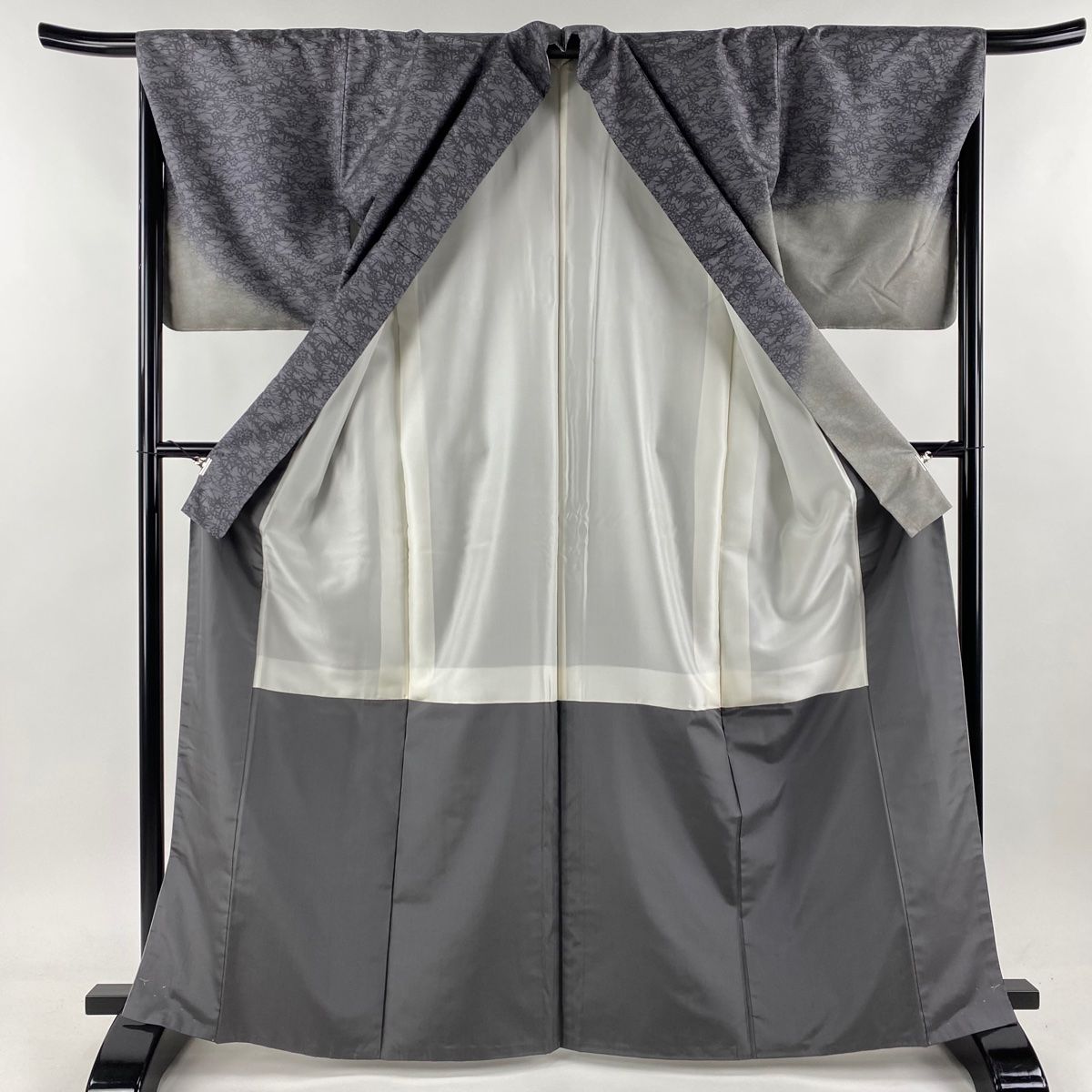 訪問着 身丈165.5cm 裄丈66.5cm M 袷 紬地 袋帯セット 松竹梅 染め分け  