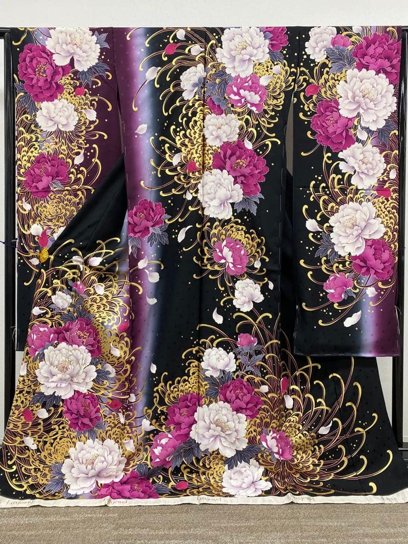 ブランド振袖 Luxjewel 仮絵羽 金彩 紋意匠 正絹 未仕立て品 八