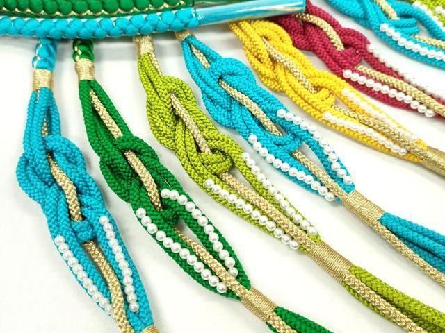 平和屋着物 和装小物 振袖用飾り付き帯締め10本セット パール 金糸 切り房 CAAX8069ju