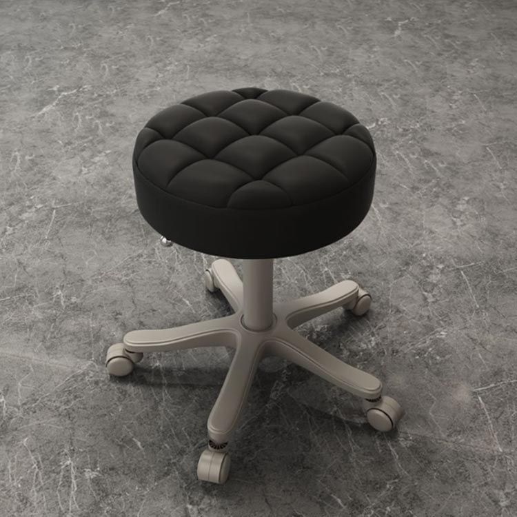 カウンターチェアスツール樹脂キャスター付きPU昇降式座面直径33cm高さ41-57cm調節 回転椅子ハイチェラウンドスツール丸椅子