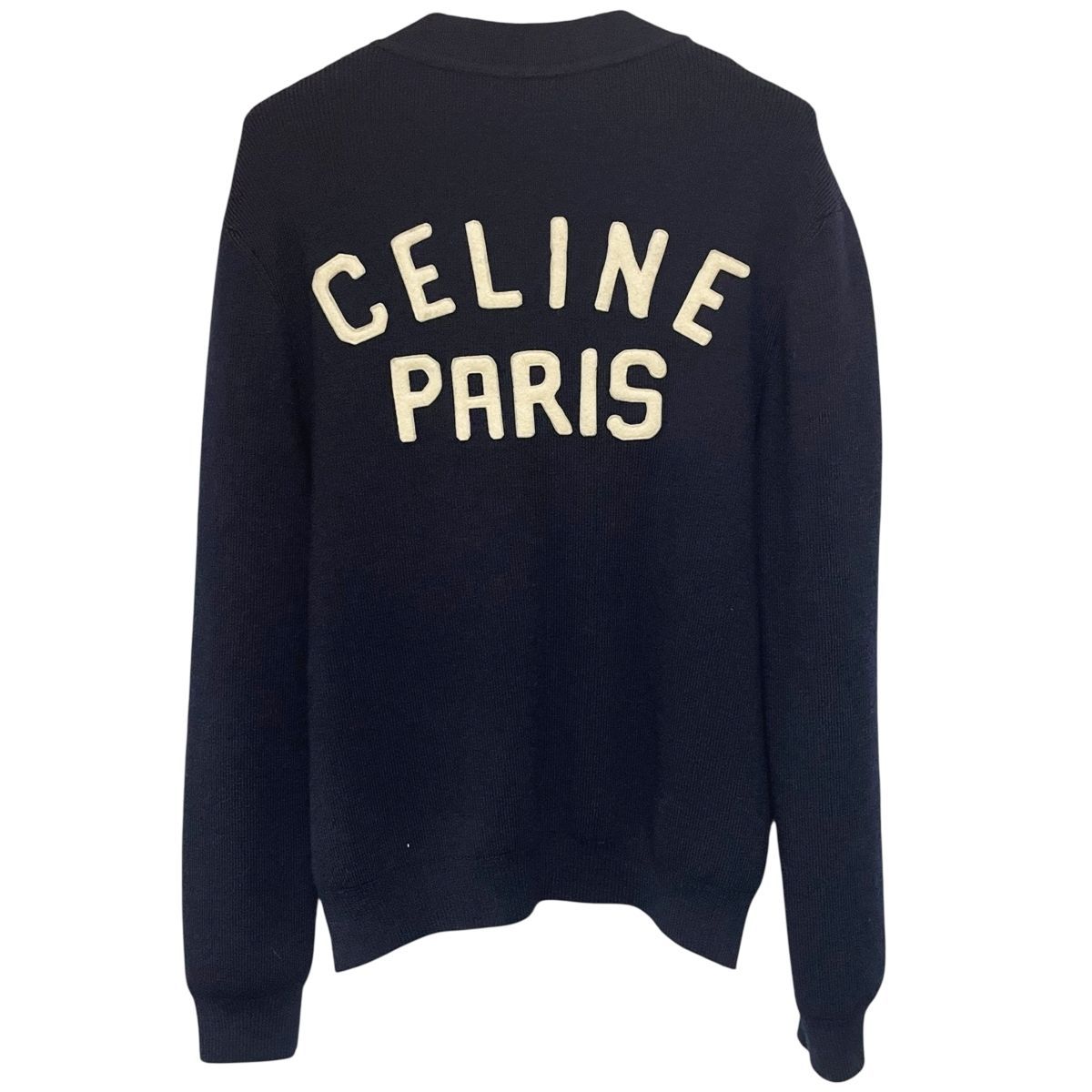 未使用　23aw　CELINE　セリーヌ　カレッジ　カーディガン　ロゴ　刺繍 中古】 CELINE セリーヌ カレッジロゴ カーディガン 2AD9O8301 L