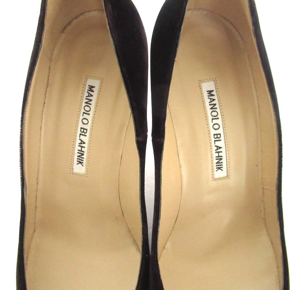  MANOLO BLAHNIK マノロブラニク KIETTA 90 キエッタ ベロア ポインテッドトゥ パンプス サイズ37.5 約24.5 cm バーガンディ レディース 古着 ハイヒール パンプス パンプス
