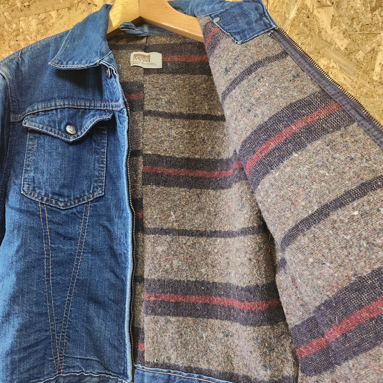 60's モンゴメリーワード ジップアップデニムジャケット ブランケット