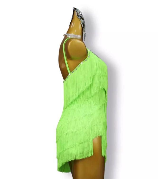 セール 社交ダンス衣装　ラテンワンピースドレス　フリンジ 　オーダーメイド r-lele6701.jpg