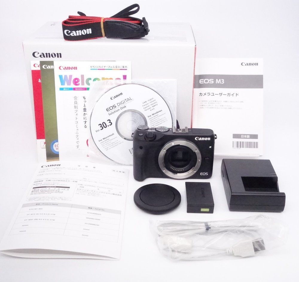 上品 キヤノン Canon ミラーレス一眼カメラ EOS M3 ボディ ブラック EOSM3BK-BODY D090088A