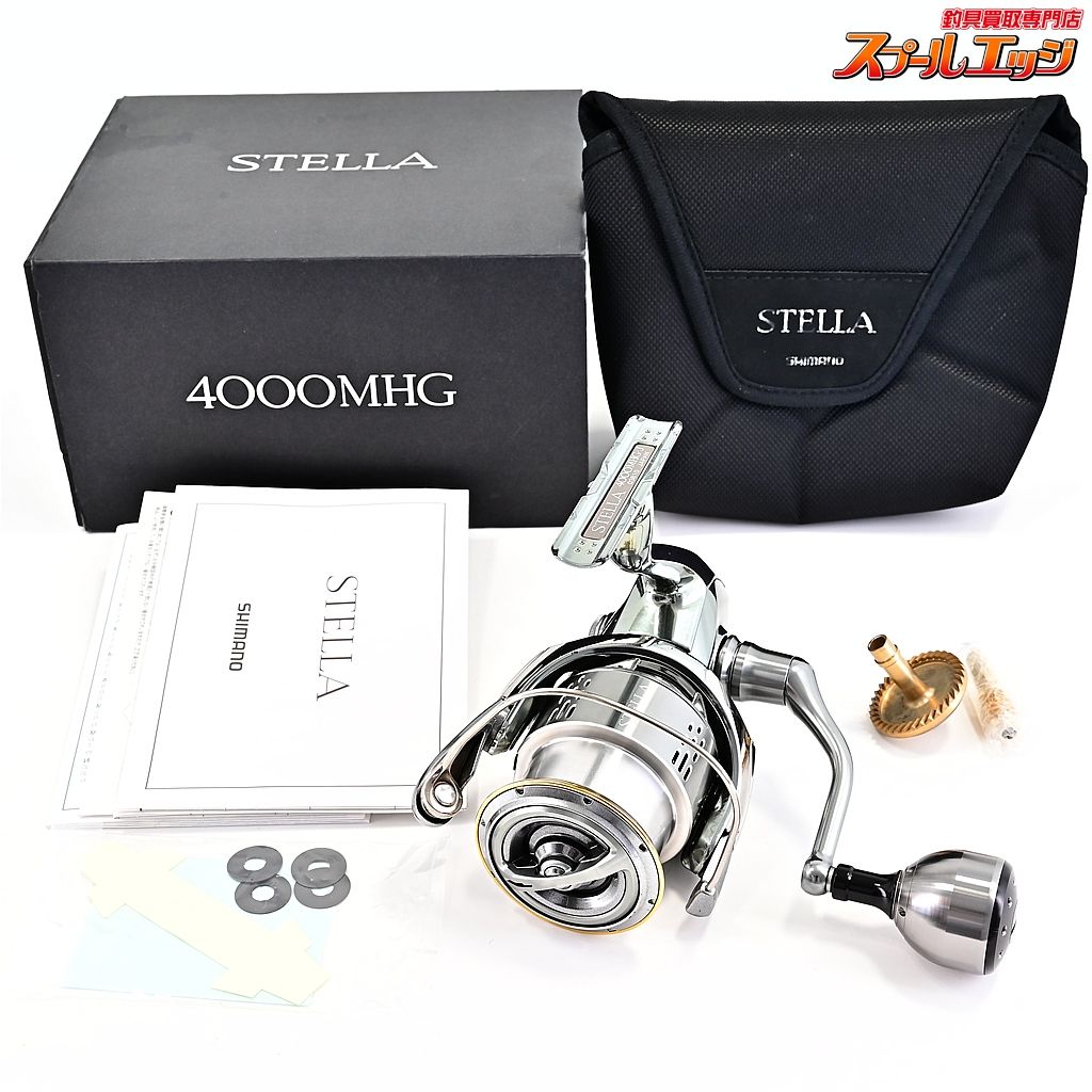 シマノ 18ステラ 4000MHG ゴメクサス30mmカスタムハンドルノブ装着 ピニオンギア ドライブギアパーツ付 SHIMANO m42564