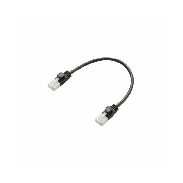 (まとめ)エレコム ツメ折れ防止短尺LANケーブル(Cat6準拠) LD-GPYTB/BK015