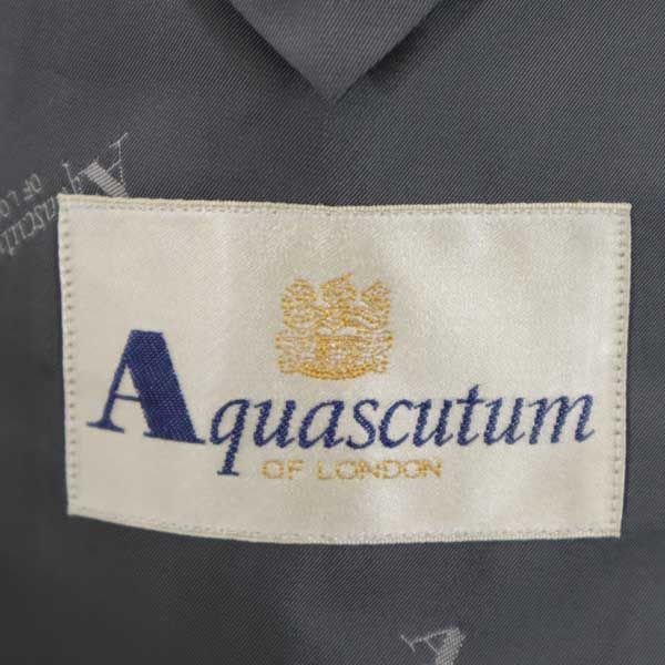 アクアスキュータム 上下 セットアップ テーラードジャケット グレー Aquascutum 日本製 メンズ   【220908】29cm裾周り