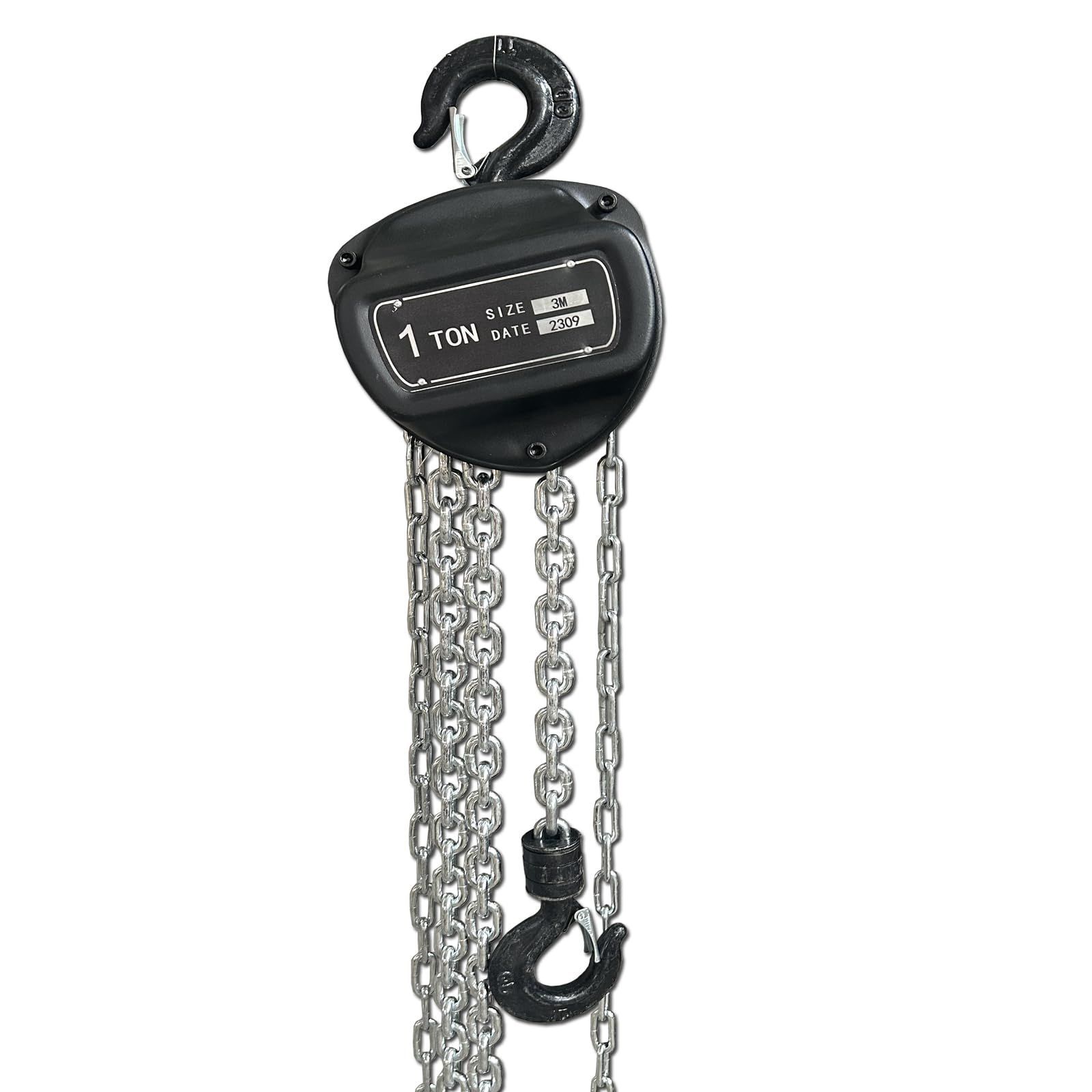 手動式チェーンブロック 1ton 3m 1000kgチェンブロック ホイストクレーン チェーンホイスト レバーホイストブロック荷締機 1TON 3M-黒