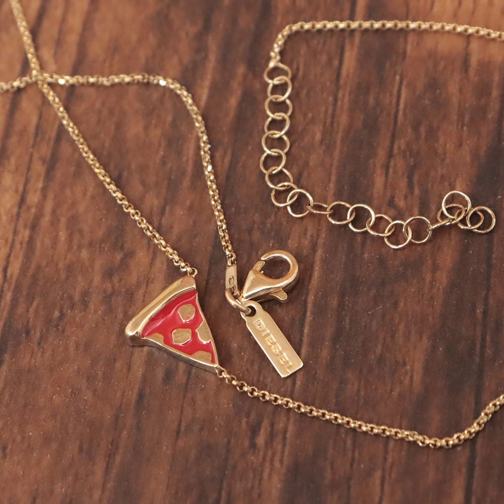 DIESEL/チェーン ネックレス 00SVXW-0LANP ピザ モチーフ チャーム