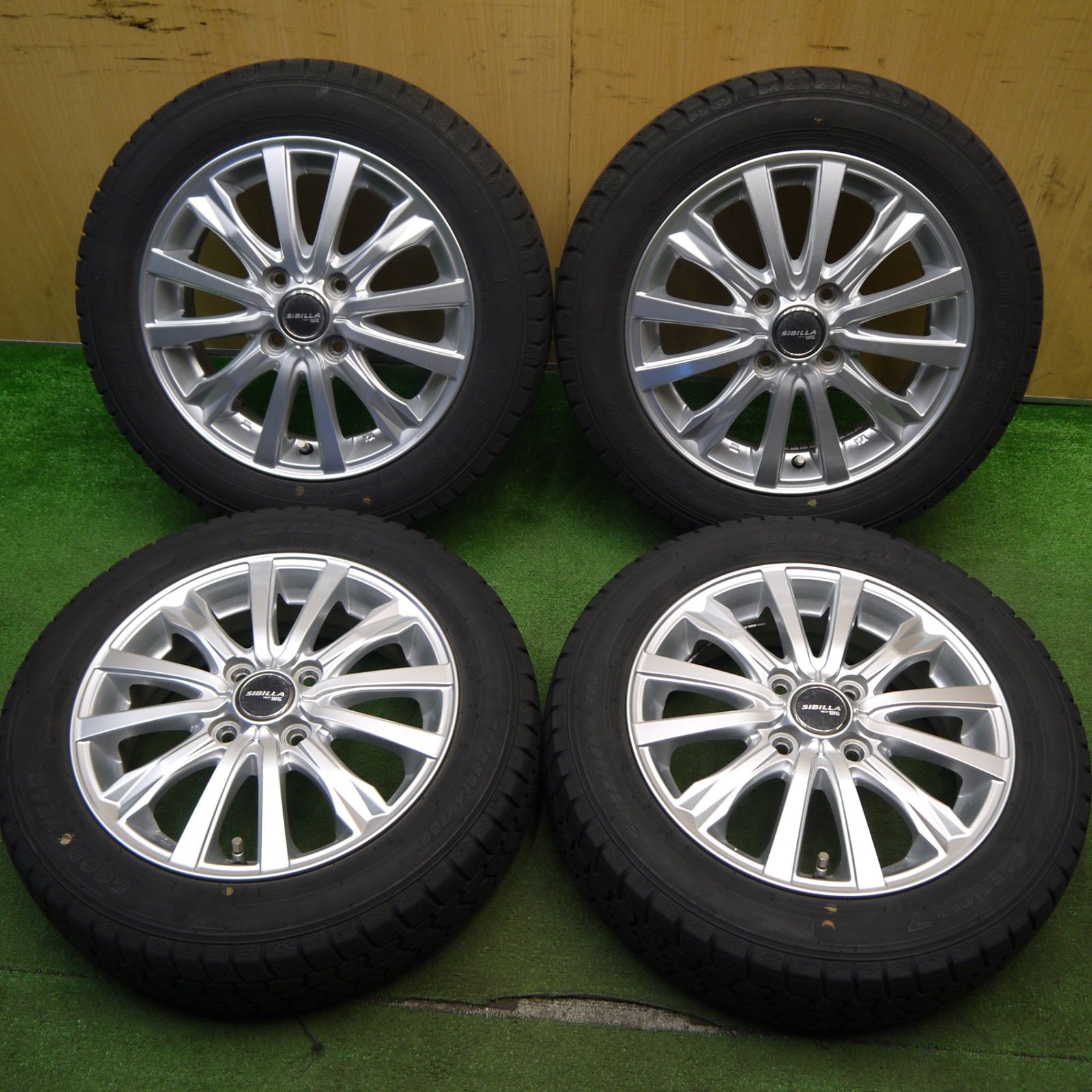 キレイ 22年 スタッドレス 155|65R14 グッドイヤー アイスナビ7 SIBILLA NEXT W5 シビラ 14インチ PCD100|4H 5050711Hス