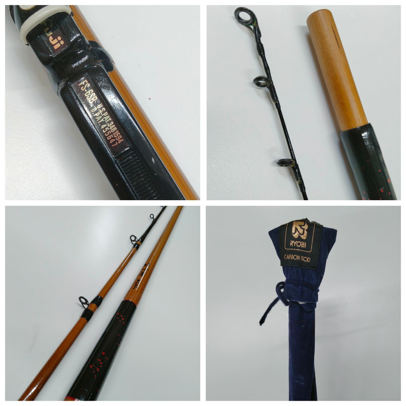 中古 釣り竿 ロッド 5本セット】RYOBI 浅場七尺 富士 FS-6SB ○竹製