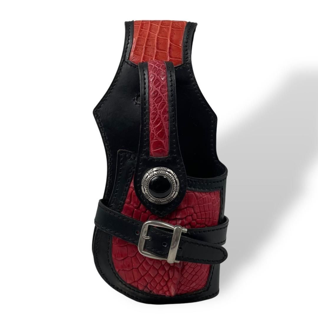 4590 ウォレットホルダー カイマンクロコ レザー レッド