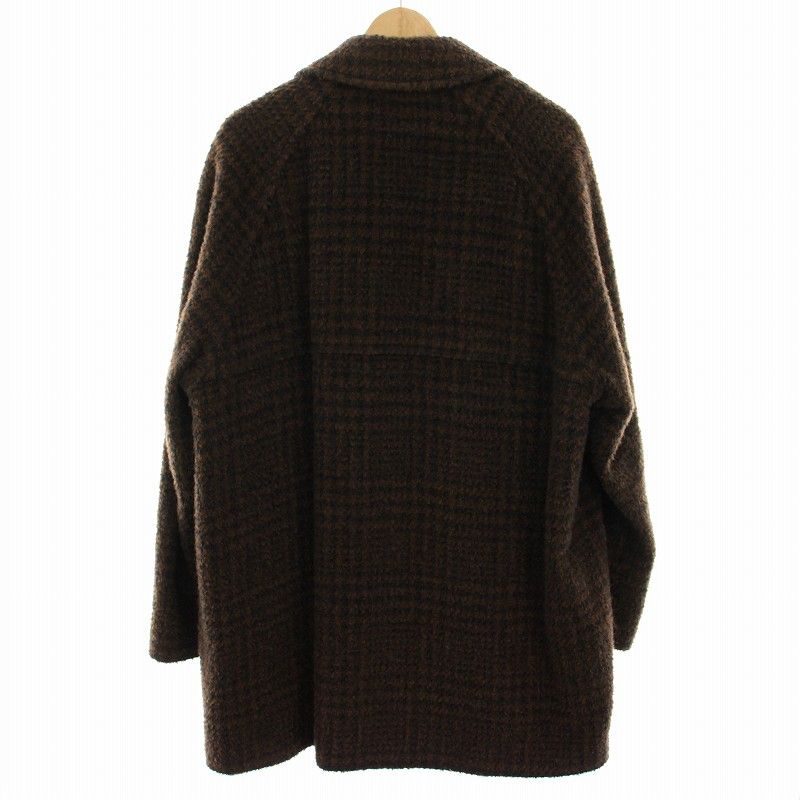 アニオナ AGNONA モヘアコート アウター 千鳥格子柄 ライナー付き 