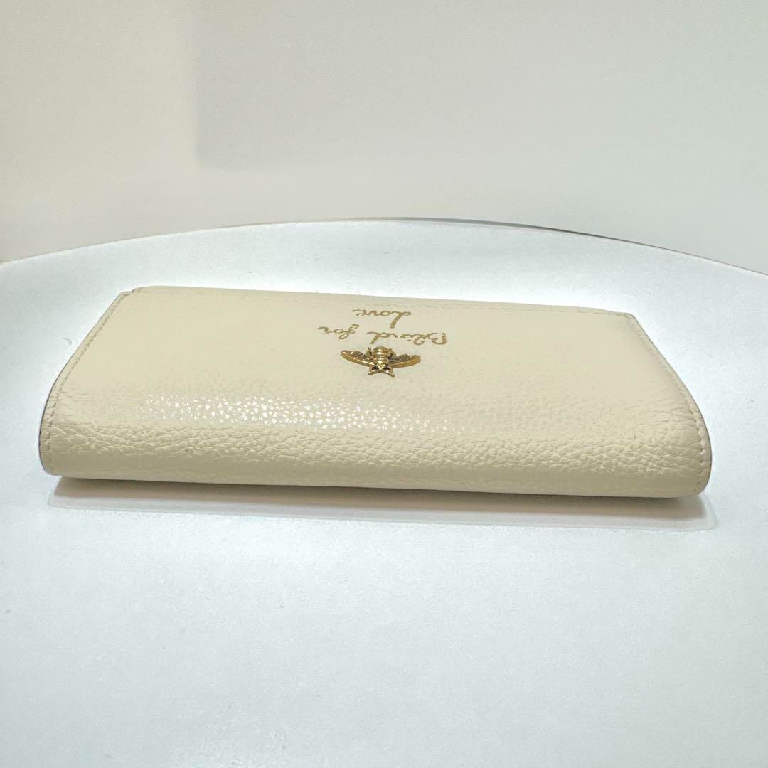 GUCCI グッチ アニマリエ 長財布 蜂 レザー アイボリー 極美品