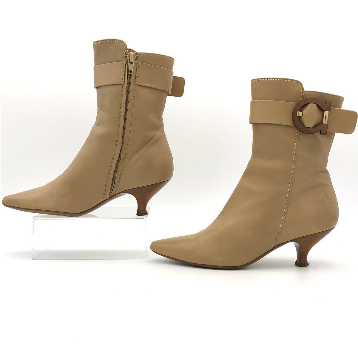 ウッドモチーフ ポインテッドトゥ