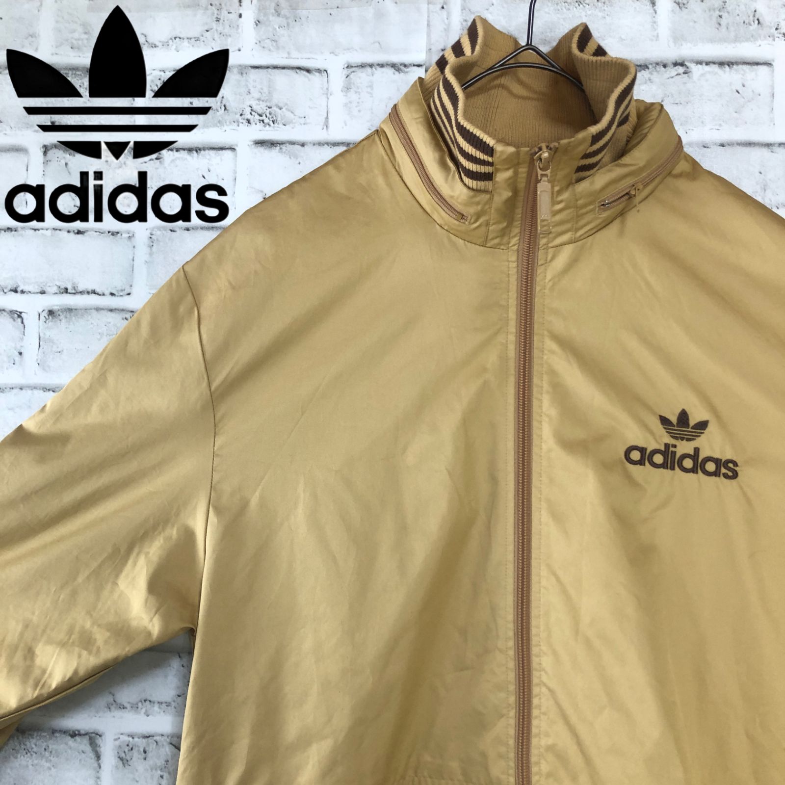 90s adidas??トラックジャケット/ナイロンジャージ 刺繍ロゴ 