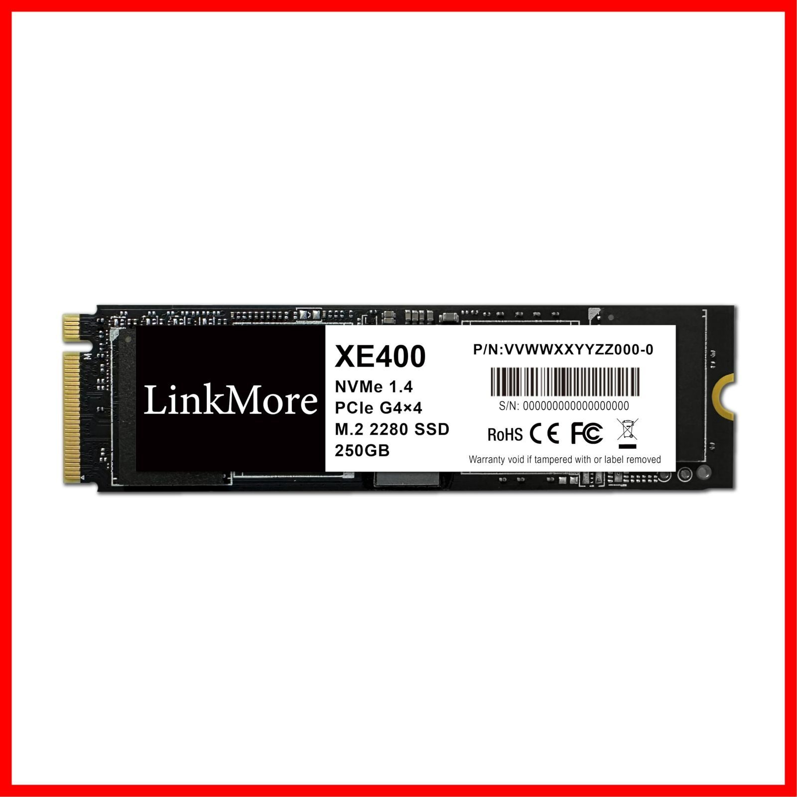 LinkMore XE400 250GB M.2 2280 PCIe Gen4x4 NVMe 1.4 SSD (読込最大4650MB/s)