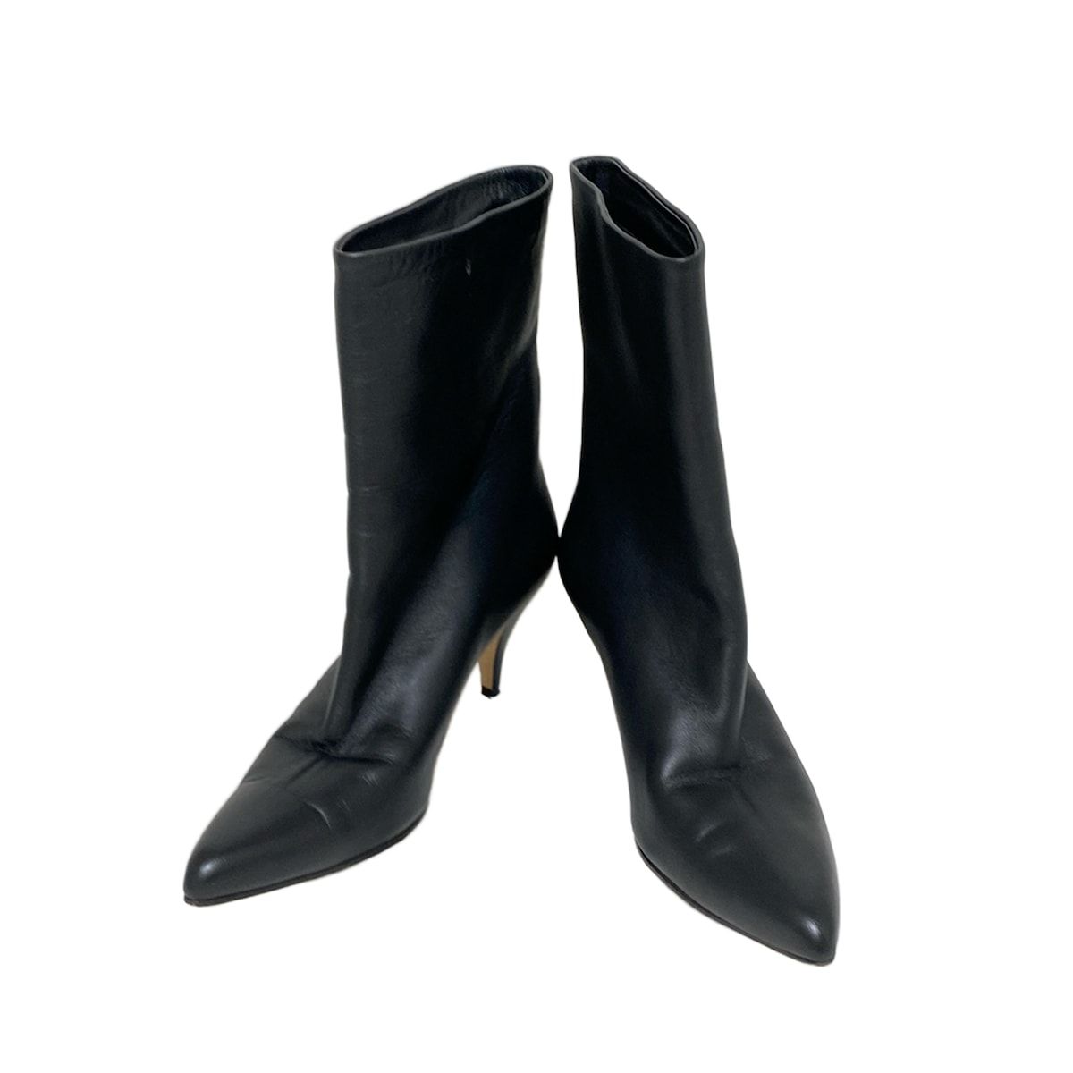 BRENTA ブレンタ ショートブーツ 38 レディース - 黒 アウトソール張替済 レザー