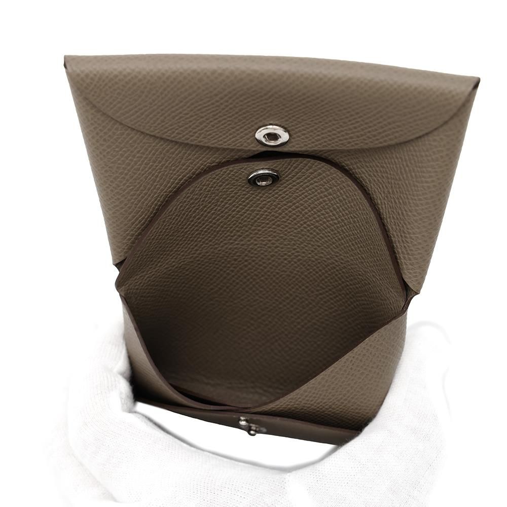 エルメス コインケース カルヴィ デュオ エトゥープ/シルバー金具  