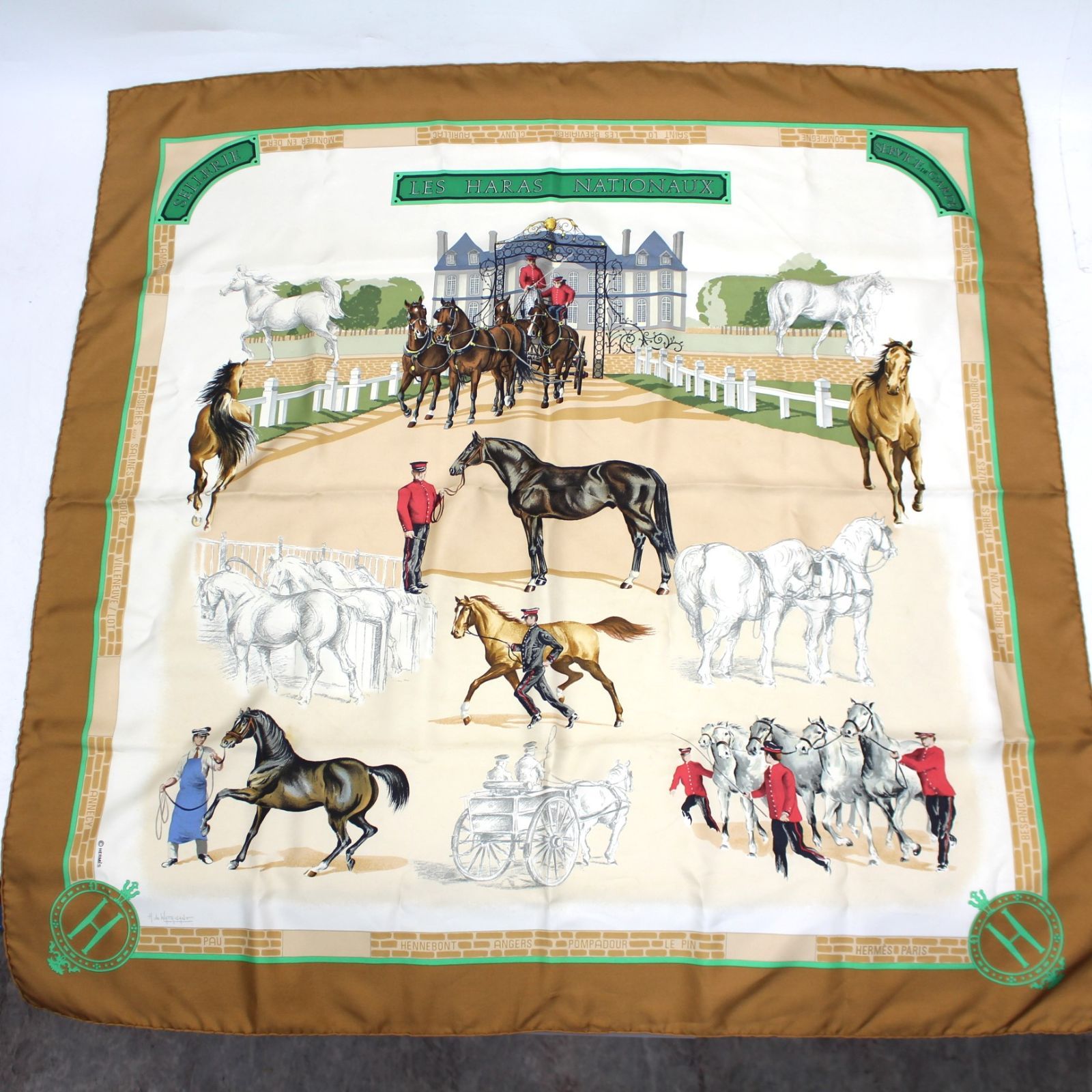 HERMES カレ90 LES HARAS NATIONAUX 国立種馬飼育場 623)HERMES カレ90 『Les haras nationaux 』国立種馬飼育場