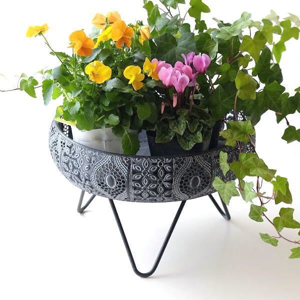 輸入家具 プランター 鉢カバー アイアン ブリキ フラワーポット ガーデニング クラシック シャビーシック フレンチ FM-500 輸入家具 プランター 鉢カバー アイアン ブリキ フラワーポット
