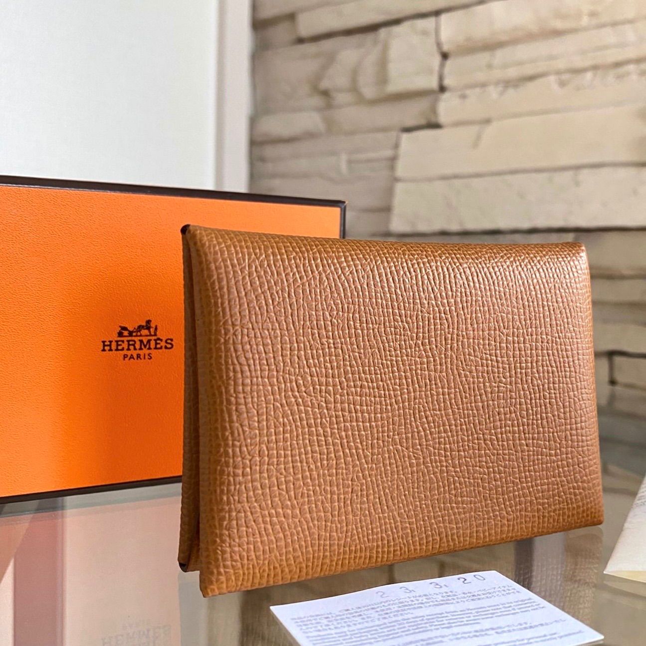 HERMES 人気のゴールド カルヴィデュオ エルメス カルヴィ デュオ カードケース 名刺入れ コインケース
