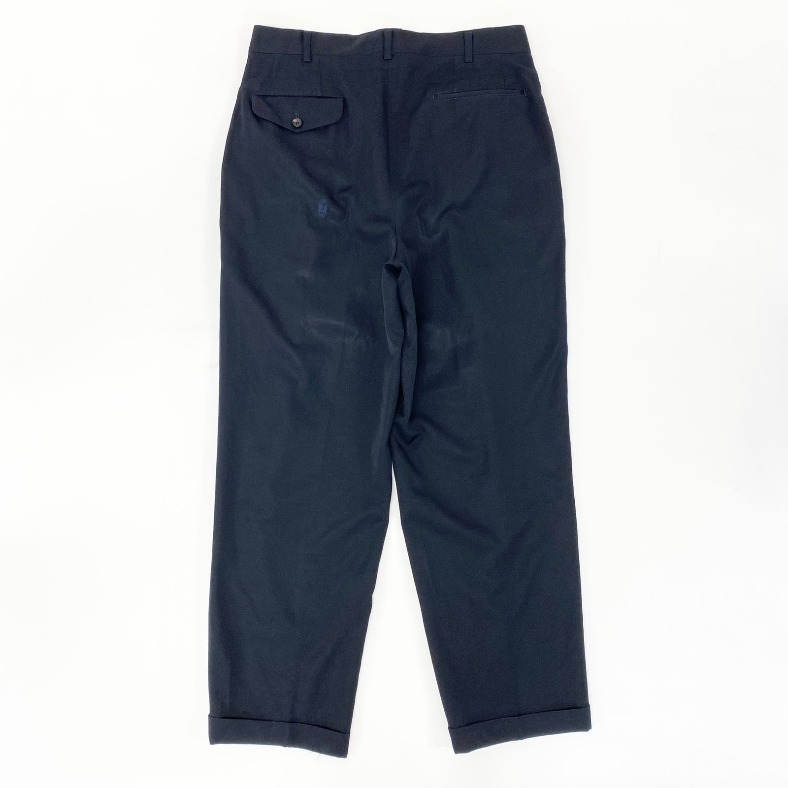 21i29 COMME des GARCONS HOMME コムデギャルソン オム タック スラックス ウール パンツ ボトムス AD1993 日本製 12039M Mサイズ ネイビー メンズo07t