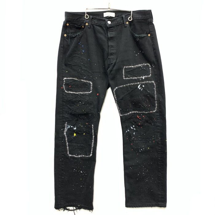 【中古品】INNOCENCE NYC STITCH PAINT DENIM PANTS デニムパンツ ジーンズ ボトムス ブランド 古着 サイズ：34 カラー：ブラック メンズ 【153-241116-gm-22-fuz】