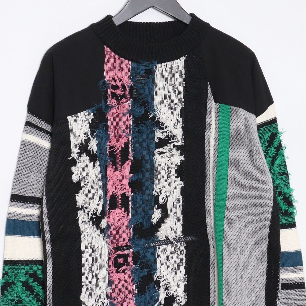 SACAI Rug Jacquard Knit Pullover サイズ1 ブラック - メルカリ