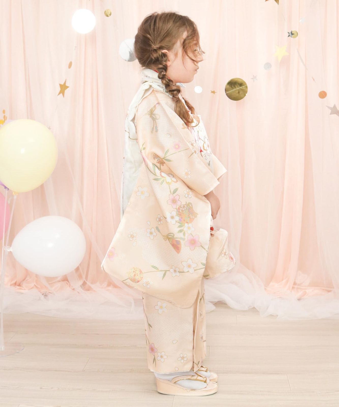 KYOETSU キョウエツ 七五三 3歳 着物 セット 女の子 くすみ 3.淡橙の秋桜