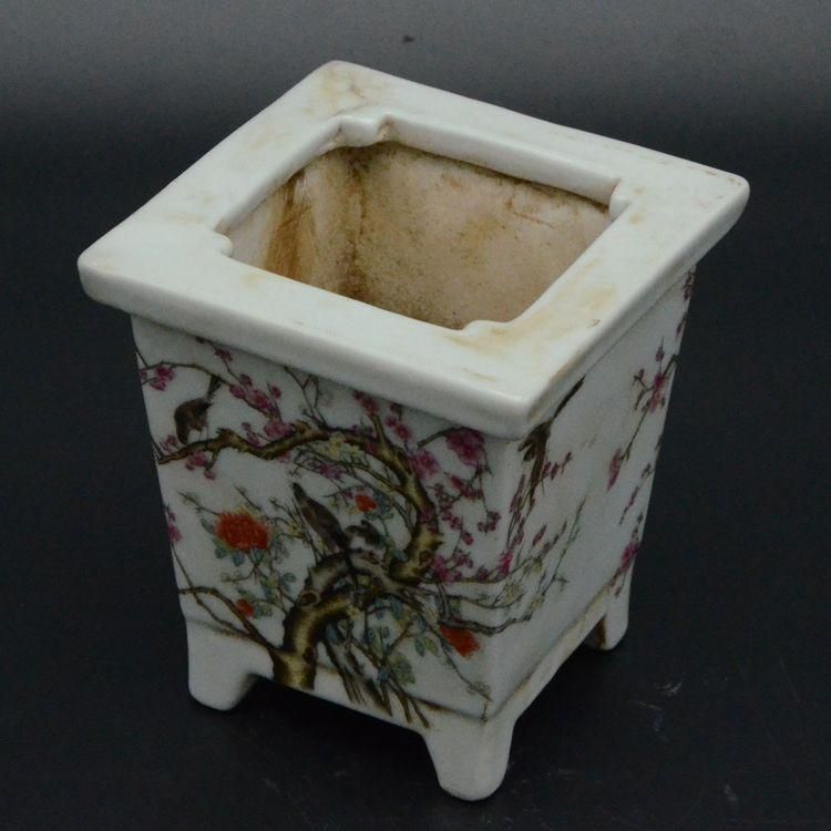 盆栽鉢 桑津香石 絵鉢 正方形 菖蒲 椿 小品盆栽 盆栽鉢 桑津香