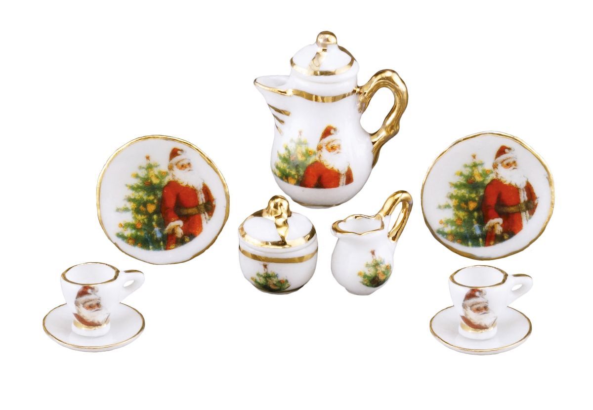 ミニチュア ロイターミニチュア 二人のコーヒーセット サンタクロース RP1534-6 ドールハウス用