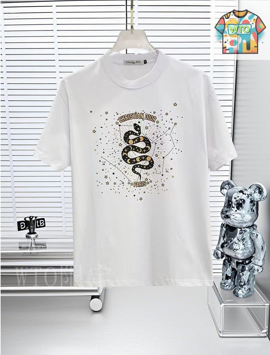 今日特価】DIOR ディオール 25SS プレミアムロゴプリント 円領 T
