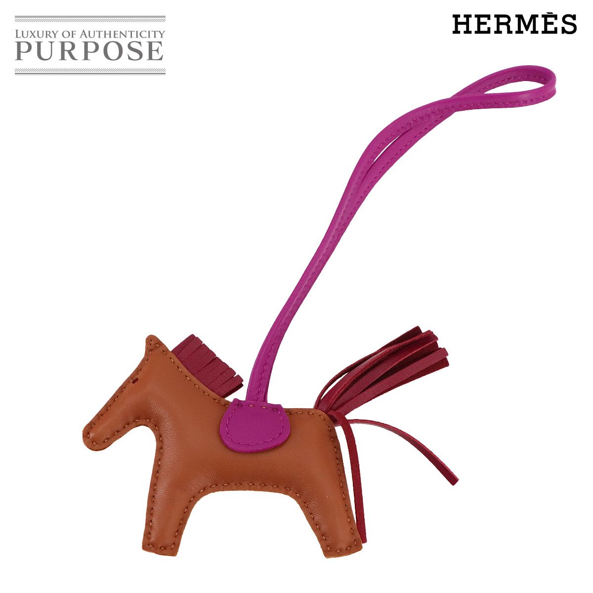 エルメス HERMES ロデオ PM バッグ チャーム アニューミロ ゴールド ローズパープル ルビー Y刻印 Rodeo Charm 90281898