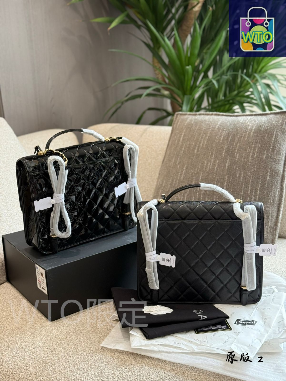 今日特価】Chanel 22k パテントレザー ダブルショルダーバッグ