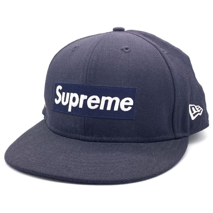 SUPREME シュプリーム 12SS New Era ニューエラ National Champion ボックスロゴ ベースボールキャップ ネイビー ウール Size 7 3|8 58.7cm