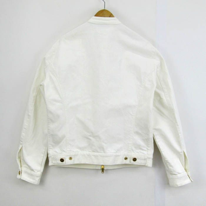 【美品】エンポリオ アルマーニ ノーカラージャケット デニム調 大きいサイズ 美品】エンポリオ アルマーニ ノーカラージャケット デニム調