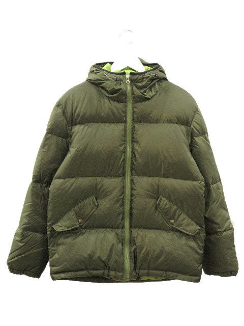 エディーバウアー EDDIE BAUER ダウンジャケット S カーキ グリーン 上着 アウター ナイロン アクリルコーティング