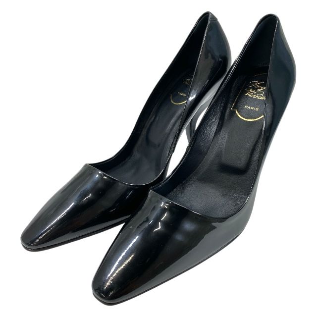 ロジェヴィヴィエ ポインテッドトゥ パンプス ヒール ブラック エナメル レザー Roger Vivier サイズ36 1 2 約23.5cm レディース 安心品質 ブランドシューズ 感 フォーマル パーティー エレガント おしゃれ