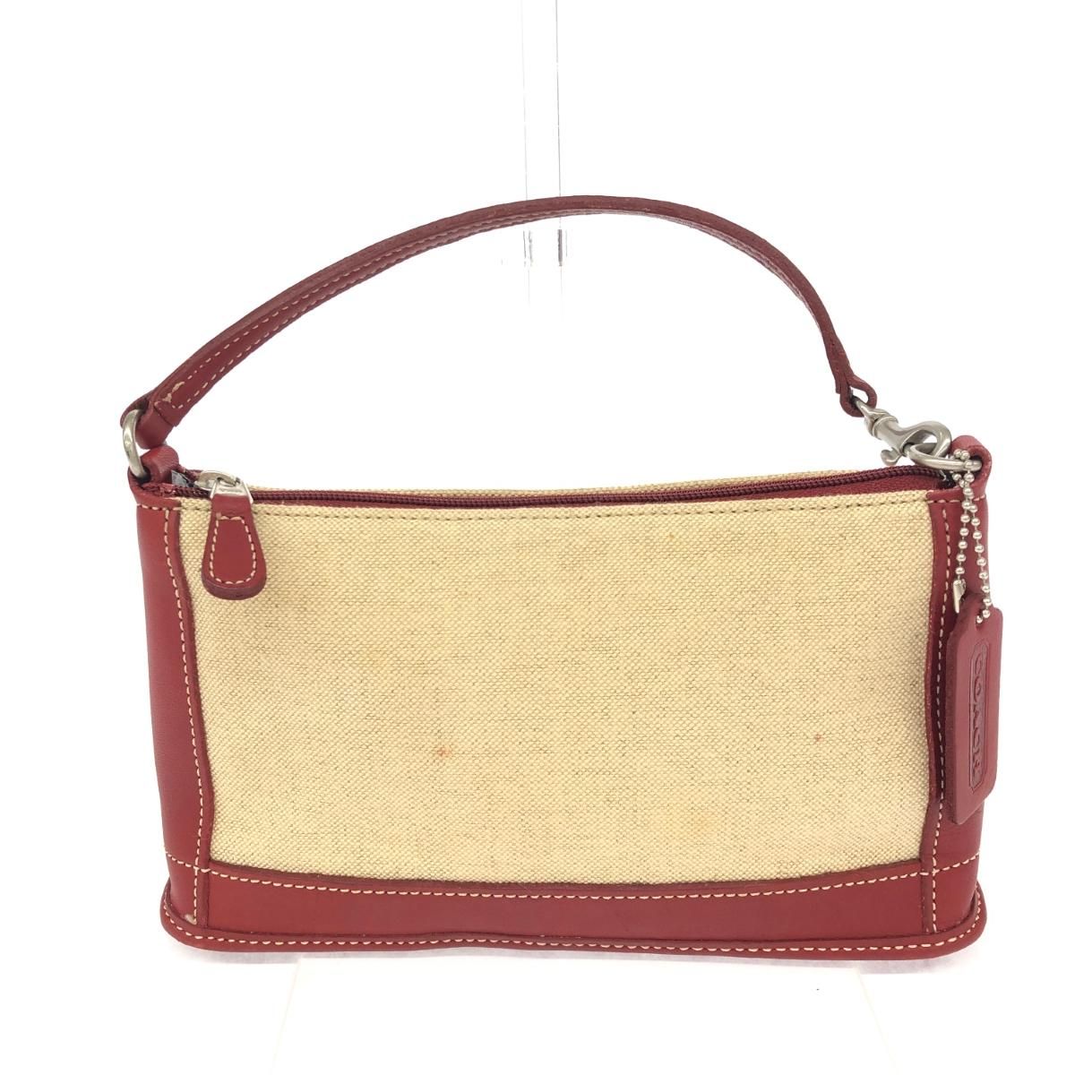 COACH オールドコーチ アクセサリーポーチ ボルドー/ベージュ