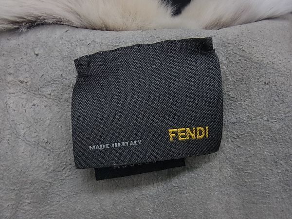■美品■ FENDI フェンディ ラビットファー×レザー 付け襟 ケープ レディース ブラウン系 AR5714