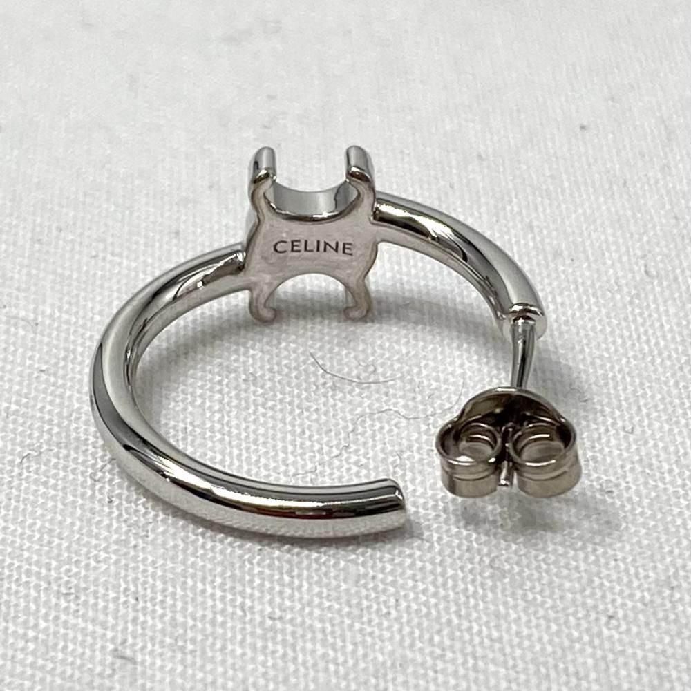 中古】CELINE トリオンフ アシンメトリック フープピアス シルバー