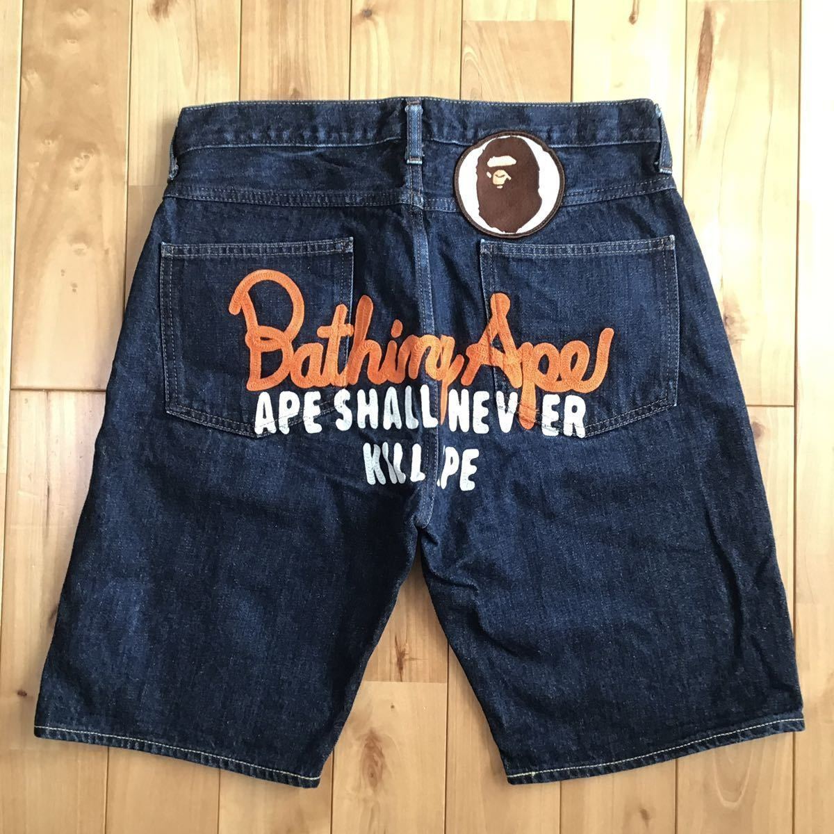 A BATHING APE エイプ　デニムハーフパンツ A BATHING APE - 美品 希少 アベイシングエイプ スター デニム