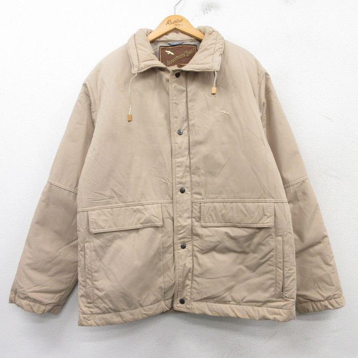 XL/古着 長袖 ダウン ジャケット メンズ 90s ベージュ カーキ 25feb18 中古 アウター