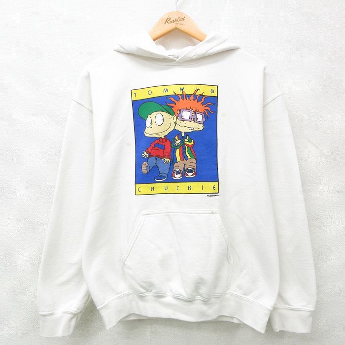 M/古着 長袖 スウェット パーカー メンズ ラグラッツ トミーアンドチャッキー 白 ホワイト 23apr28 中古 スエット トレーナー トップス