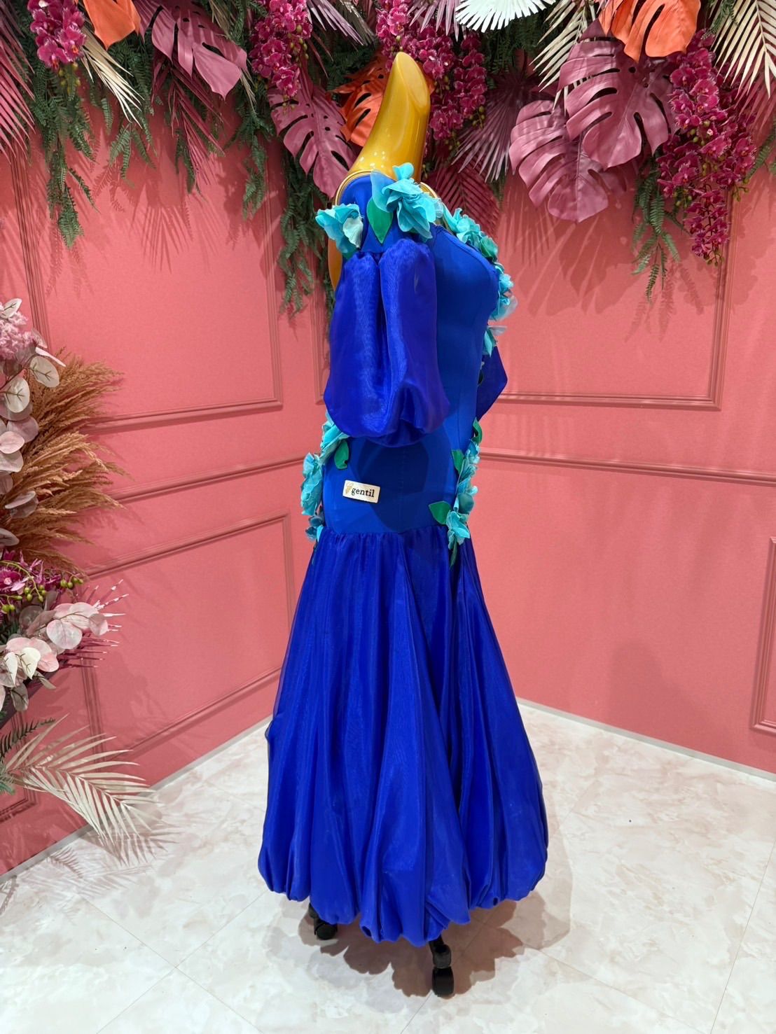 社交ダンス gentil ジャンティ ブルー ワンピース スタンダードドレス