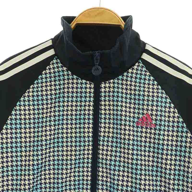アディダス adidas 裏起毛ウインドジャケット ジップアップ 千鳥