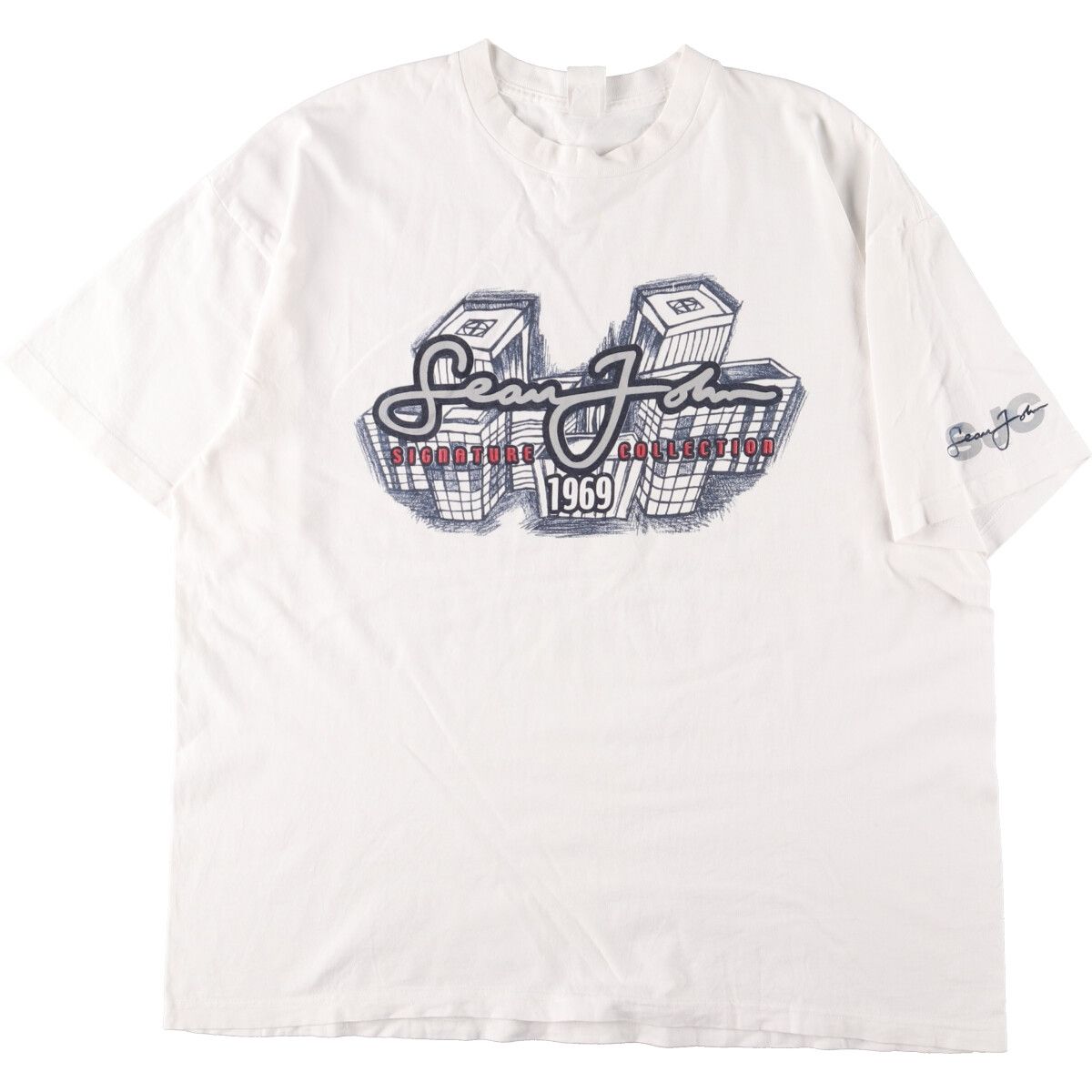 古着 Seam John 両面プリント 半袖 プリントTシャツ メンズXXL/eaa360214